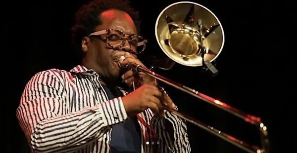 Dennis Rollins playing trombone