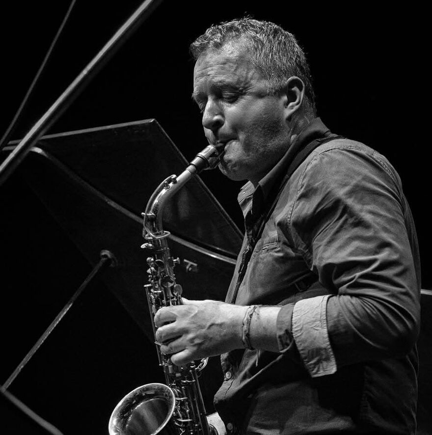 Richard Exall with saxophone