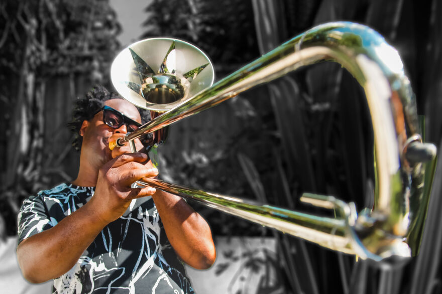Dennis Rollins with trombone